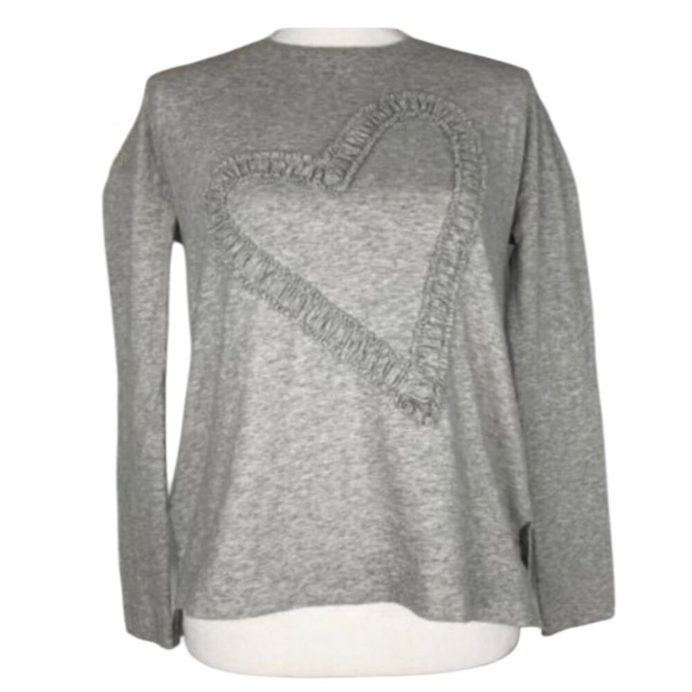 Lisa odd rey otton mbroidered eart ong leeve op